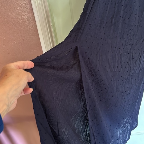 CBRAND LONG NAVY BLUE DRESS. Dress is detailed with small embroidered nubs.ss - Picture 5 of 9